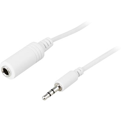 Deltaco 2.5mm Male - 3,5mm Female Adapter Cable, 1m, White